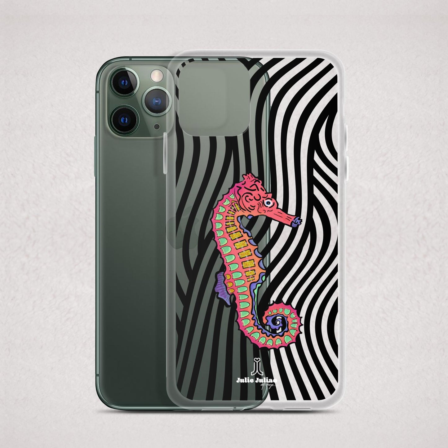 Trippy Seahorse Clear Case for iPhone®